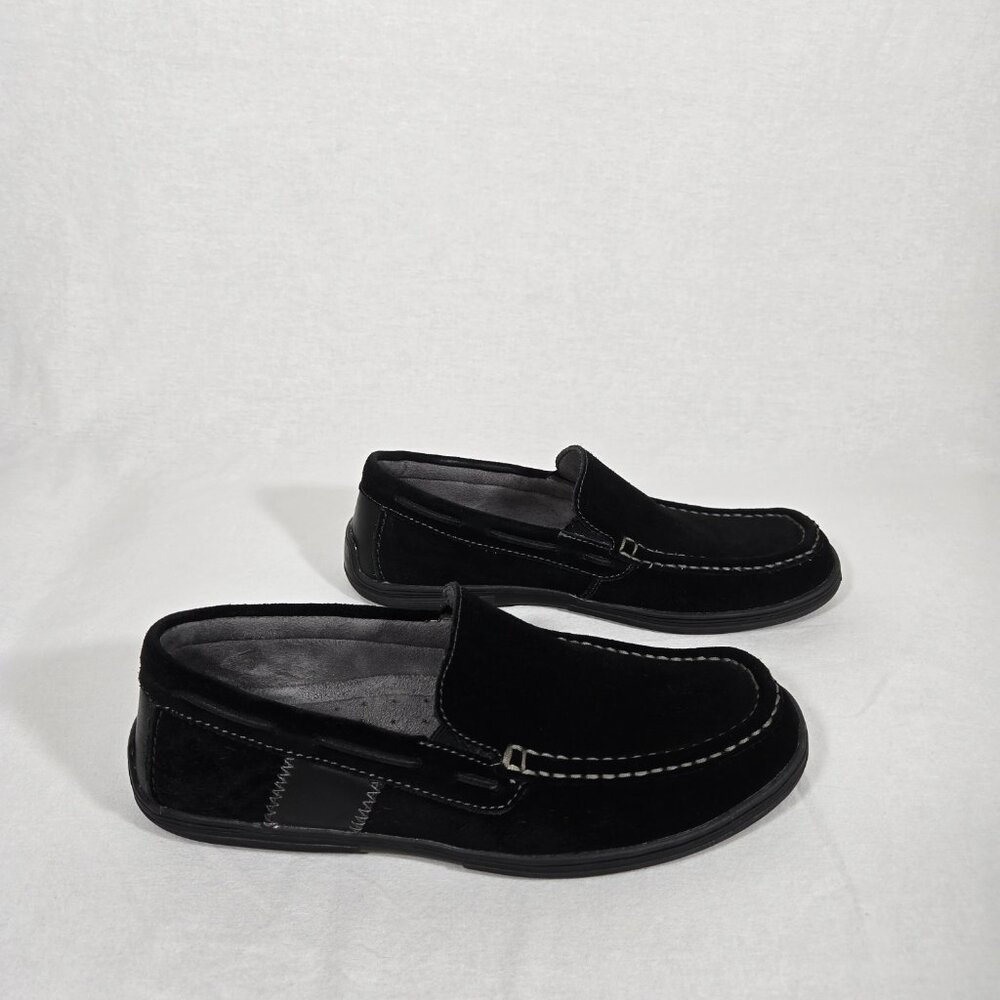 MINNETONKA Old Money BLACK Suede Leather Mocs Loafers Penny Driver Men's Size 9.